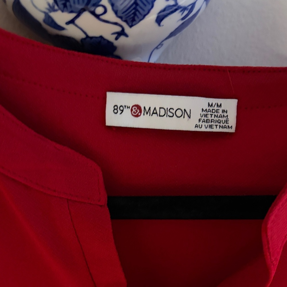 89th & Madison Vibrant Red Blouse